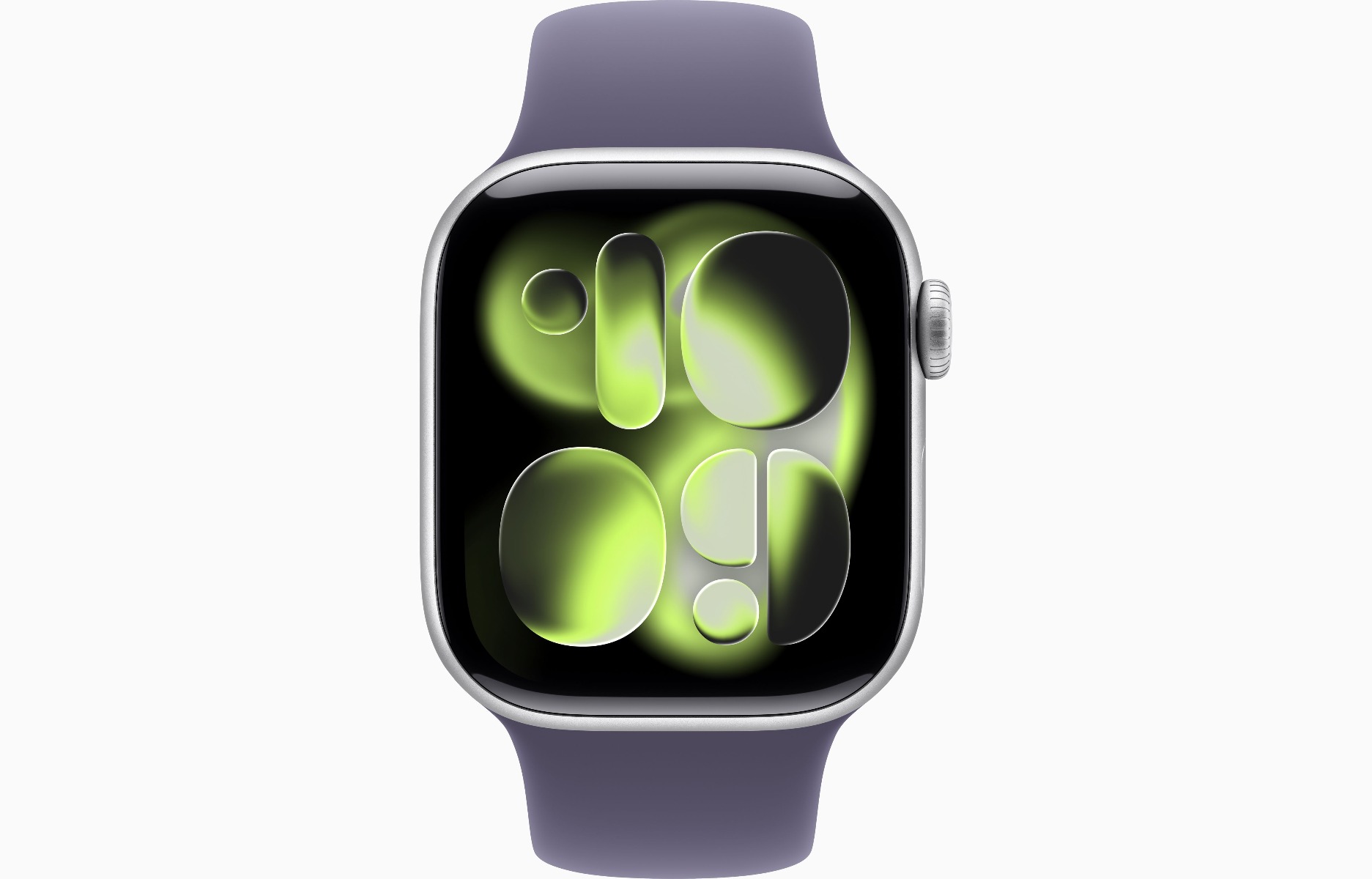Apple Watch Series 11, GPS, 42mm, Silver Aluminum Case with Purple Fog Sport Band - S/M