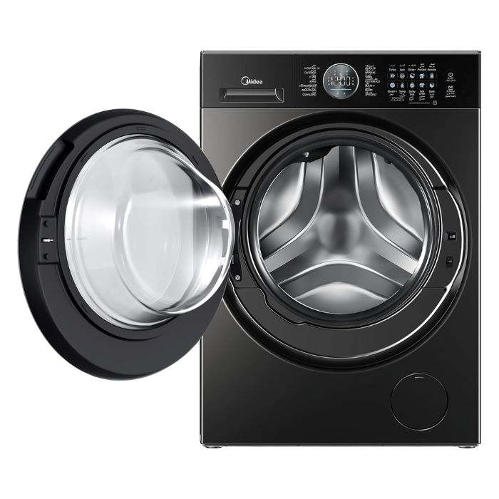 Midea 10KG Front Load Flat Elegant Design Washing Machine with Lunar Dial, 1400 RPM, 14 Programs, Fully Automatic, BLDC Inverter, Titanium - MF210W100WB/T-GCC