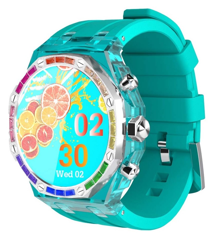 Porodo Transparent Cristallo,  Smartwatch AMOLED Display- Blue
