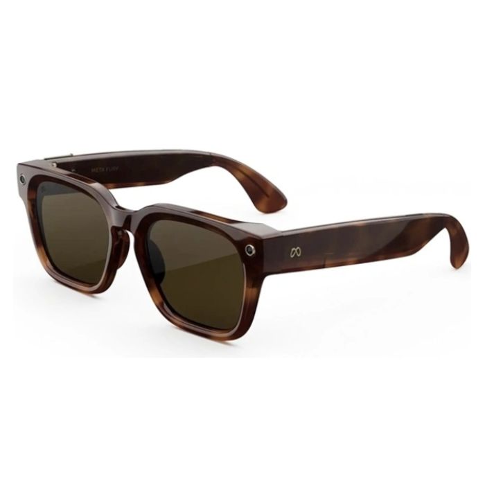 Meta Fury Smart AI Glasses (Frame Mahogany, Lenses Green)