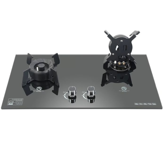 Ikon Glass Gas Hob IK-GL7502F 2 Burner, Black