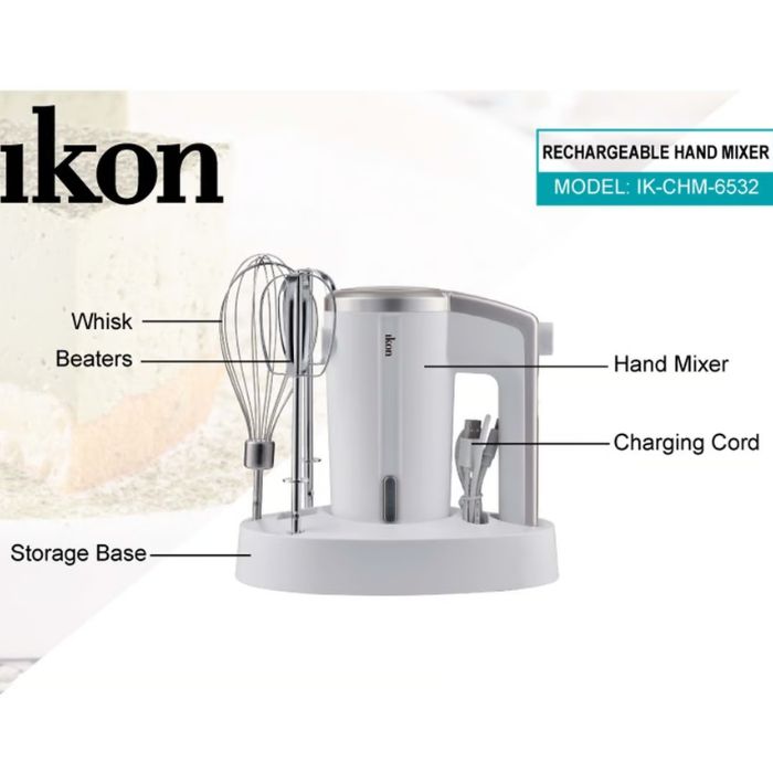 Ikon Cordless Rechrageable Hand Mixer IKCHM6532