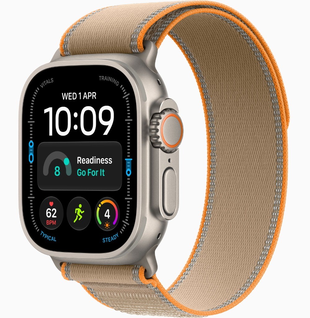 Apple Watch Ultra 4, GPS + Cellular, Natural Titanium Case with Sand Trail Loop - S/M