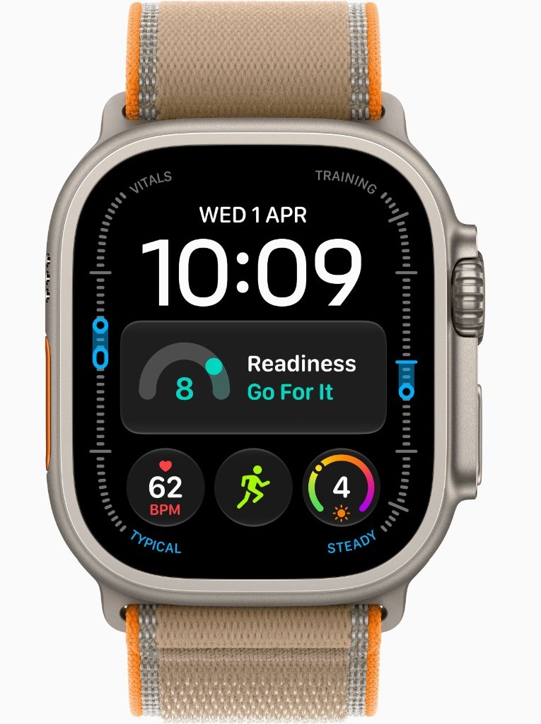 Apple Watch Ultra 4, GPS + Cellular, Natural Titanium Case with Sand Trail Loop - M/L