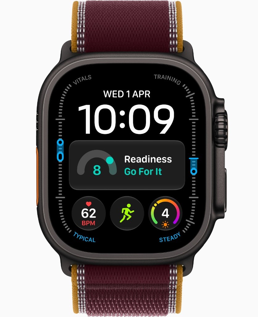 Apple Watch Ultra 4, GPS + Cellular, Black Titanium Case with Burgundy Trail Loop - M/L