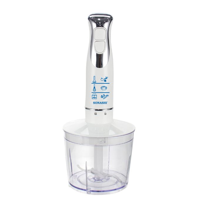 Sonashi 4-In-1 Hand Blender With Calibrated Beaker Chopper And Whisk 700 Ml 600 W Black - SHB-187JCW