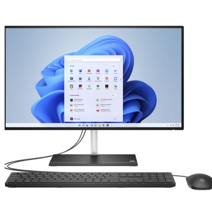 HP All-in-One 24-cb1009ne Bundle All-in-One PC 23.8 FHD 12th Gen Intel Core i5 process 8GB RAM 512GB SSD 2GB NVIDIA GeForce MX450 Windows 11 Black - 6J7F3EA