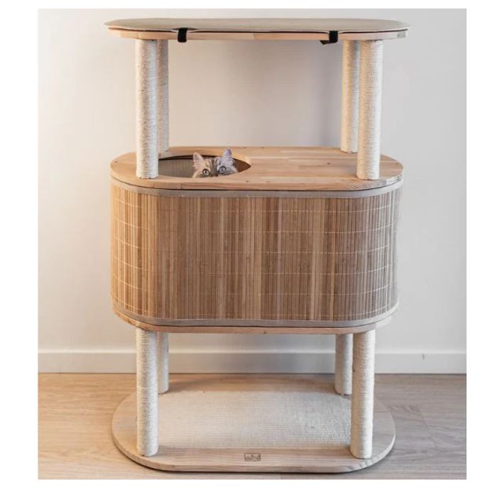 Ebi Tori Bamboo Cat Tree 113 - Beige 78X39X113Cm