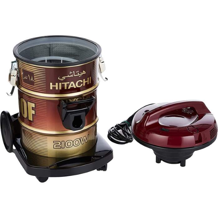 Hitachi Drum Vacuum Cleaner 2100 Watts, 18 Liters Tank Dust Capacity With 7.8M Extra Long Power Code,  Removable & Washable Filter -  CV950F24CBSWR