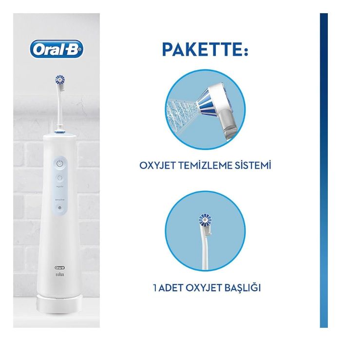 Oral-B Aqua Care 4 Water Flosser For Mouth & Teeth, White & Blue - MDH20.016.2 