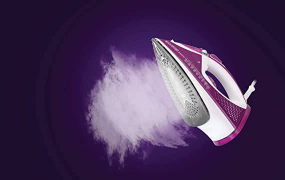 Black & Decker Steam Iron With Auto Shutoff And Ceramic Soleplate, 2400W, Magenta, X2450-B5
