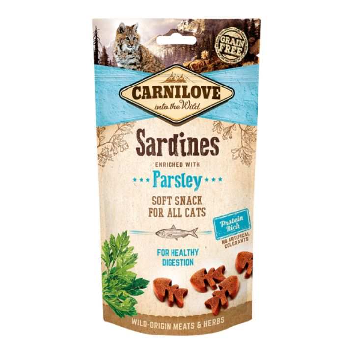 Carnilove Sardine Enriched With Parsley Soft Snack For Cats 50g (Pack of 9)